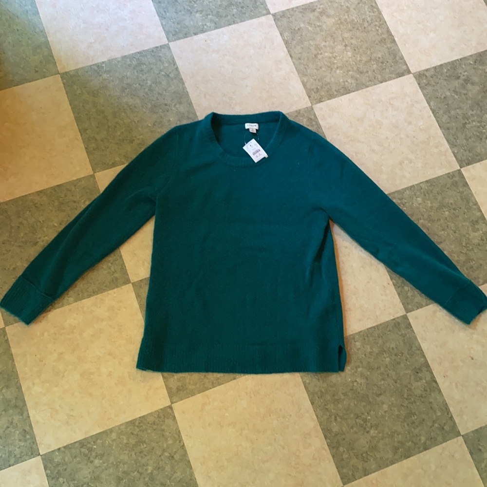 J. Crew emerald crew-neck sweater M very soft NWT
